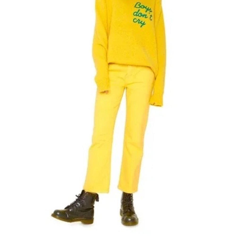 NWT Sandrine Rose Free People Straight Fit Button Fly Yellow Jeans Size 27 Qty